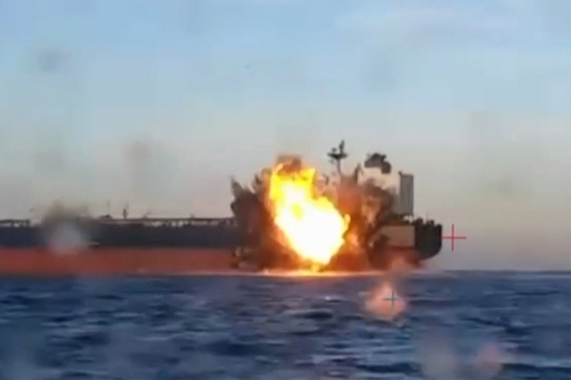 Difficult rescue operation of a damaged Russian oil tanker in the Black Sea. The ship was hit a week ago by a Ukrainian drone