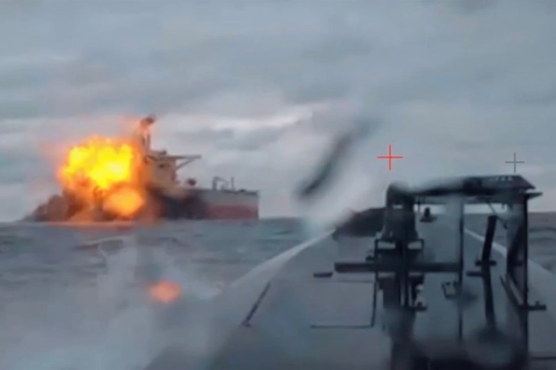VIDEO Ukraine hit another oil tanker from Russia's