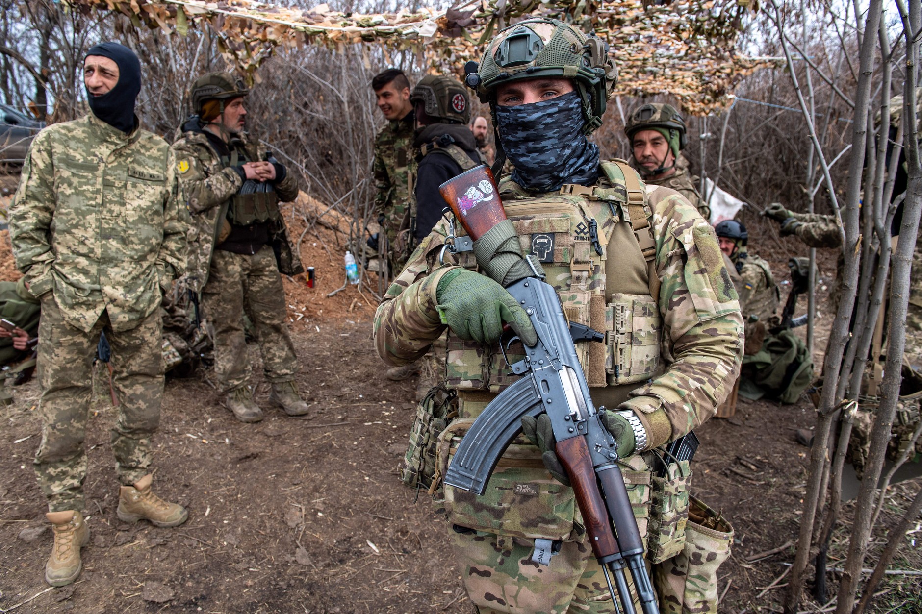 Soldiers from the special battalion of Ukraine's 59th air assault brigade take part in training exercises near Donbas, Ukraine, March 20, 2025.