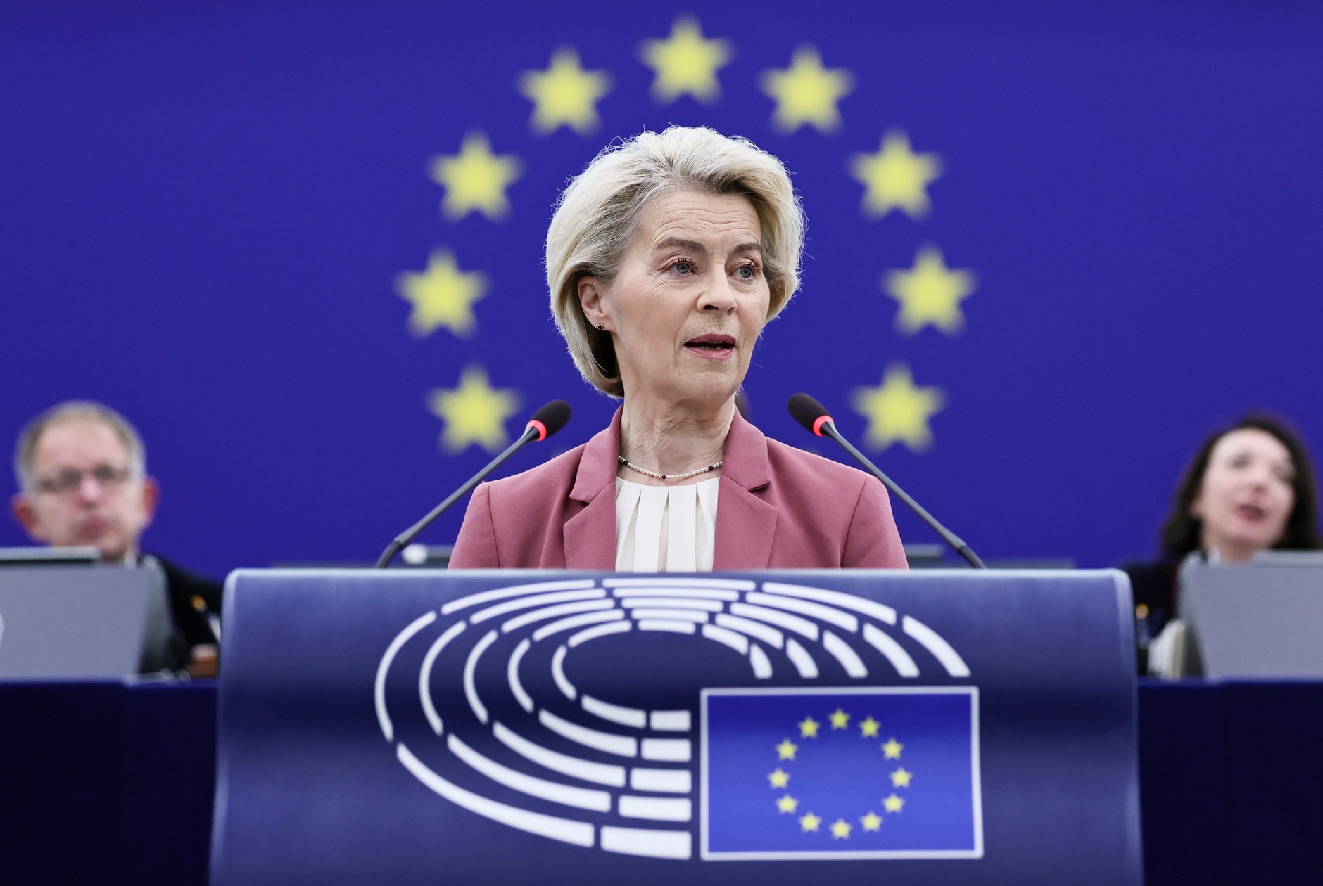President of the European Commission Ursula von der Leyen speaks during a debate on the preparations for the meeting of the European Council on 18-19 December 2025 at the European Parliament, Strasbourg, France, 17 December 2025.