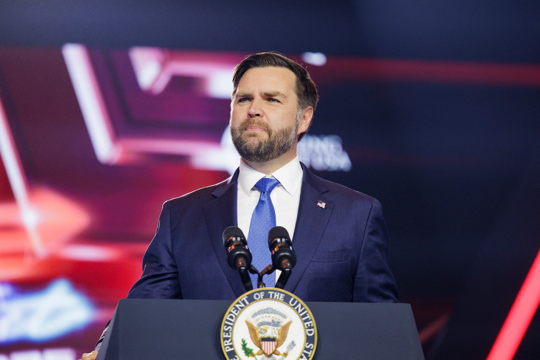 Vice President JD Vance speaks on the final day of Turning Point USA's annual AmericaFest conference at the Phoenix Convention Center, USA, December 21, 2025.