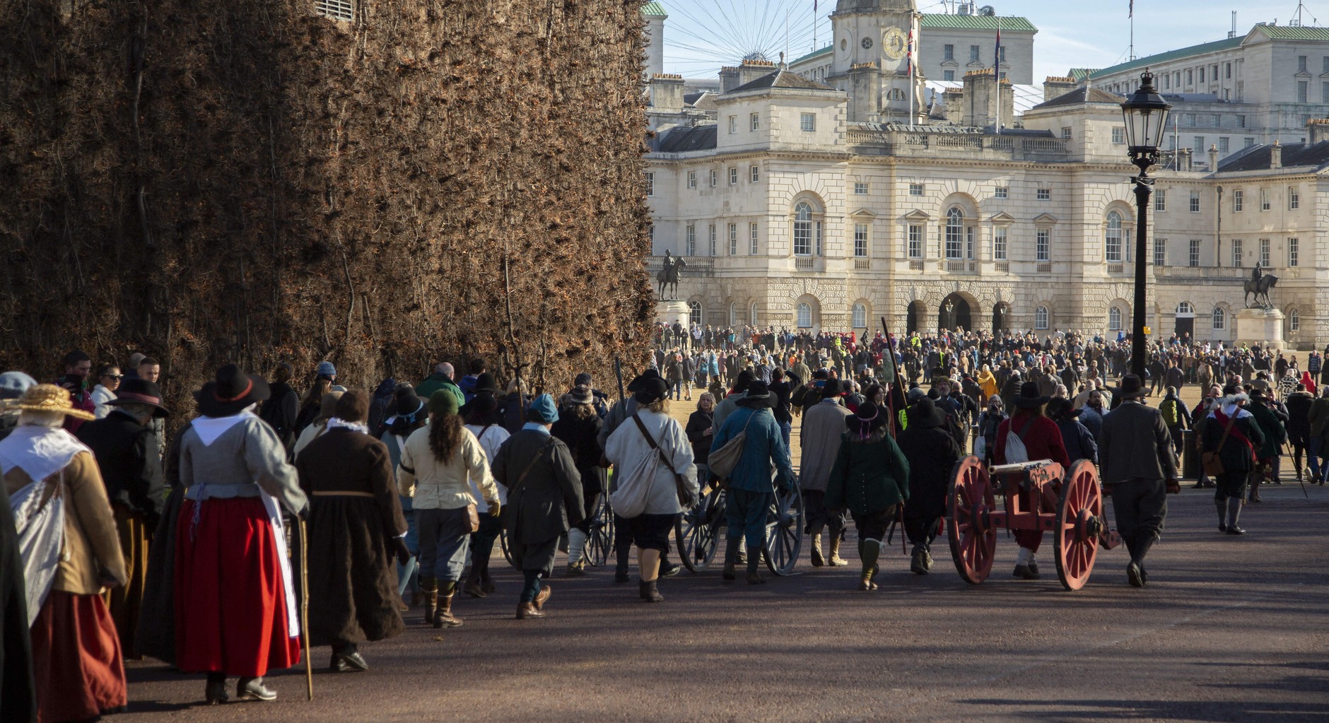 The English Civil War Society recreates scenes commemorating the execution of Charles I on January 30, 1649 in London