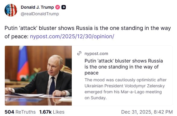 Trump reposted NYP article: Statement on 