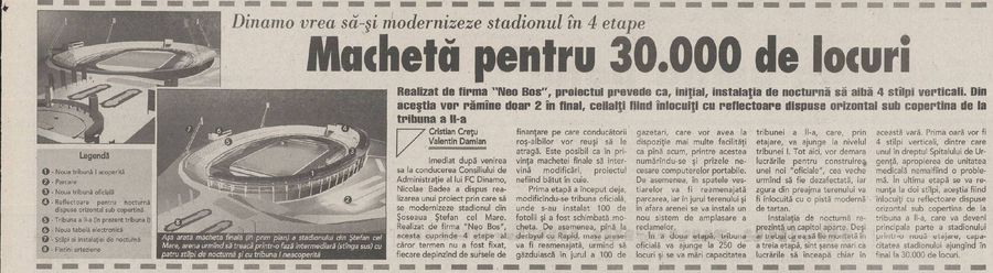 The models of the Dinamo stadium with which the fans were deceived after '90 » The first variant was a copy of a stadium in Italy and was supposed to have 60,000 seats