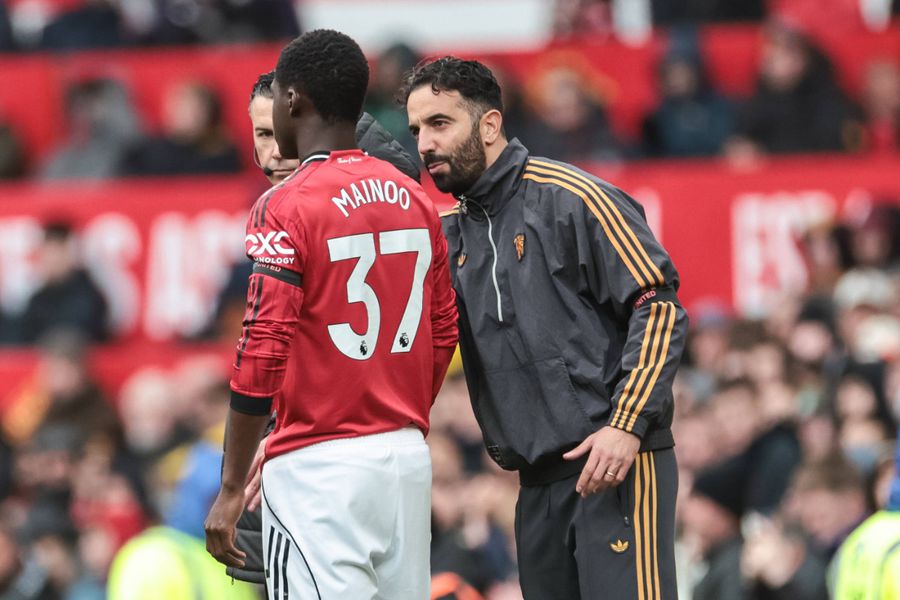 Kobbie Mainoo and Ruben Amorim / Imago Images The Manchester United footballer had fun at the expense of Ruben Amorim's dismissal