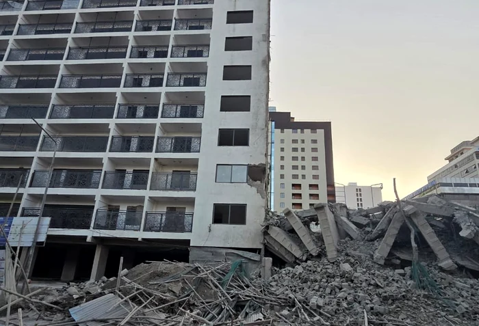 Collapsed block in Nairobi PHOTO: X
