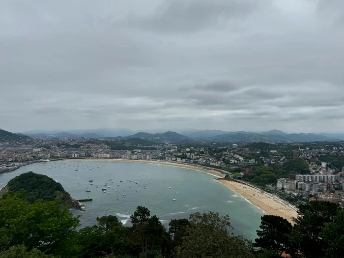 View from Monte Igueldo with La Concha (left) and Ondarreta (right) beaches