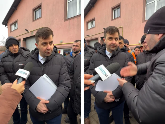 Protest at Salcea town hall/PHOTO: Suceavalive video capture