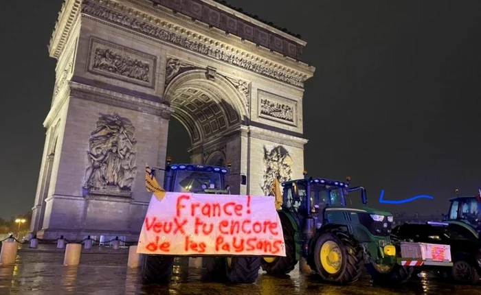French farmers entered the center of Paris with their tractors on Thursday morning. PHOTO: X/@claudarnaud