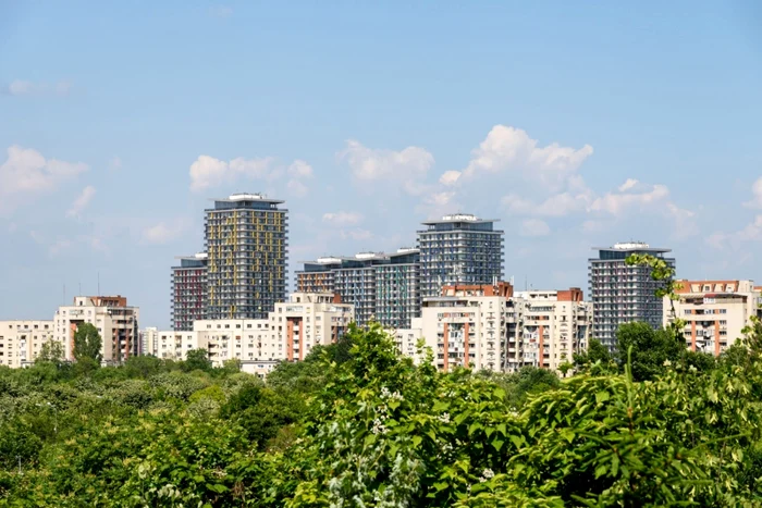Apartment block surrounded by trees