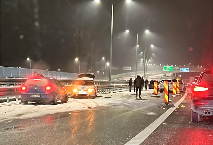 Seven cars were involved in the accident. PHOTO: Facebook/Sandu Sorin