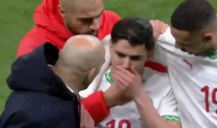 Brahim Diaz, scolded after mocking a penalty. Capture TV 