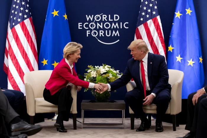 European Commission President von der Leyen and President Trump in Davos. PHOTO: Profimedia