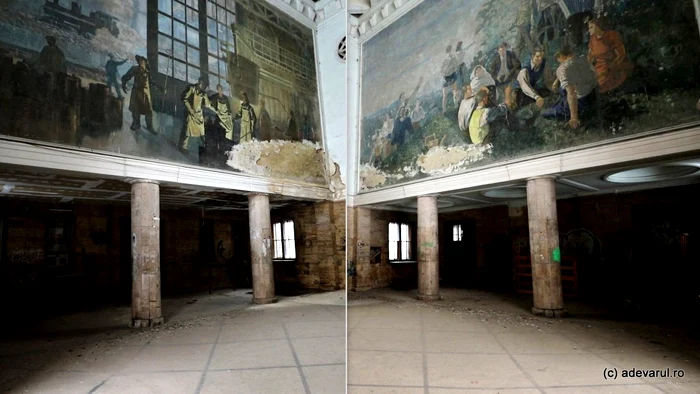 The paintings in Hunedoara train station, increasingly degraded. Photo: Daniel Guță. TRUTH