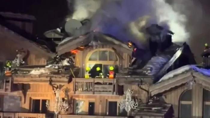 Fire at a luxury hotel in France PHOTO: video capture x