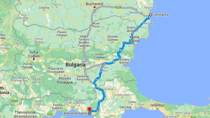 Romania, Greece and Bulgaria, involved in the project. PHOTO Google Maps