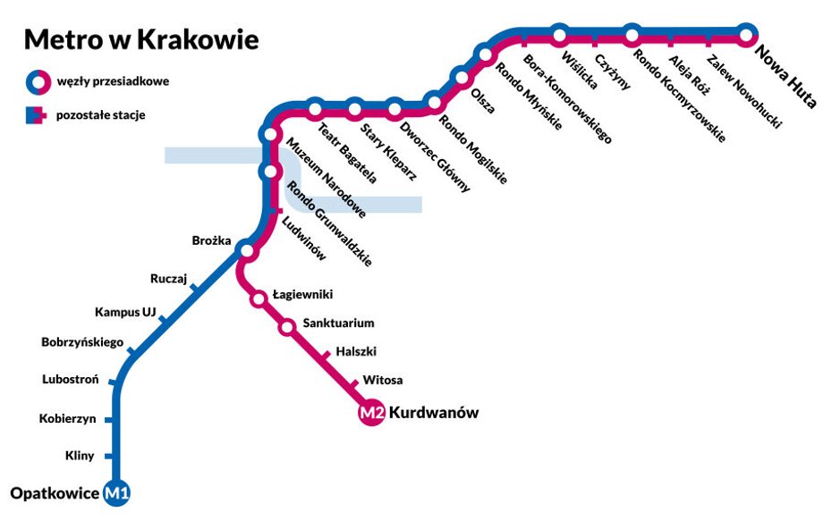 Krakow metro plan.