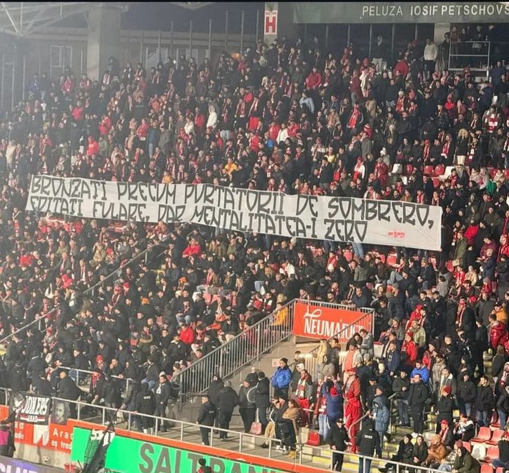 Racist skirmish of Arad fans at the address of Rapid // PHOTO: Facebook @Ultras Romania 1918