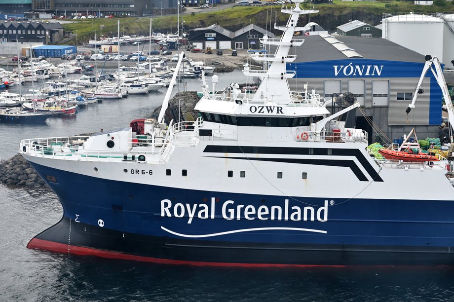 The ship of Royal Greenland, the largest company on the island