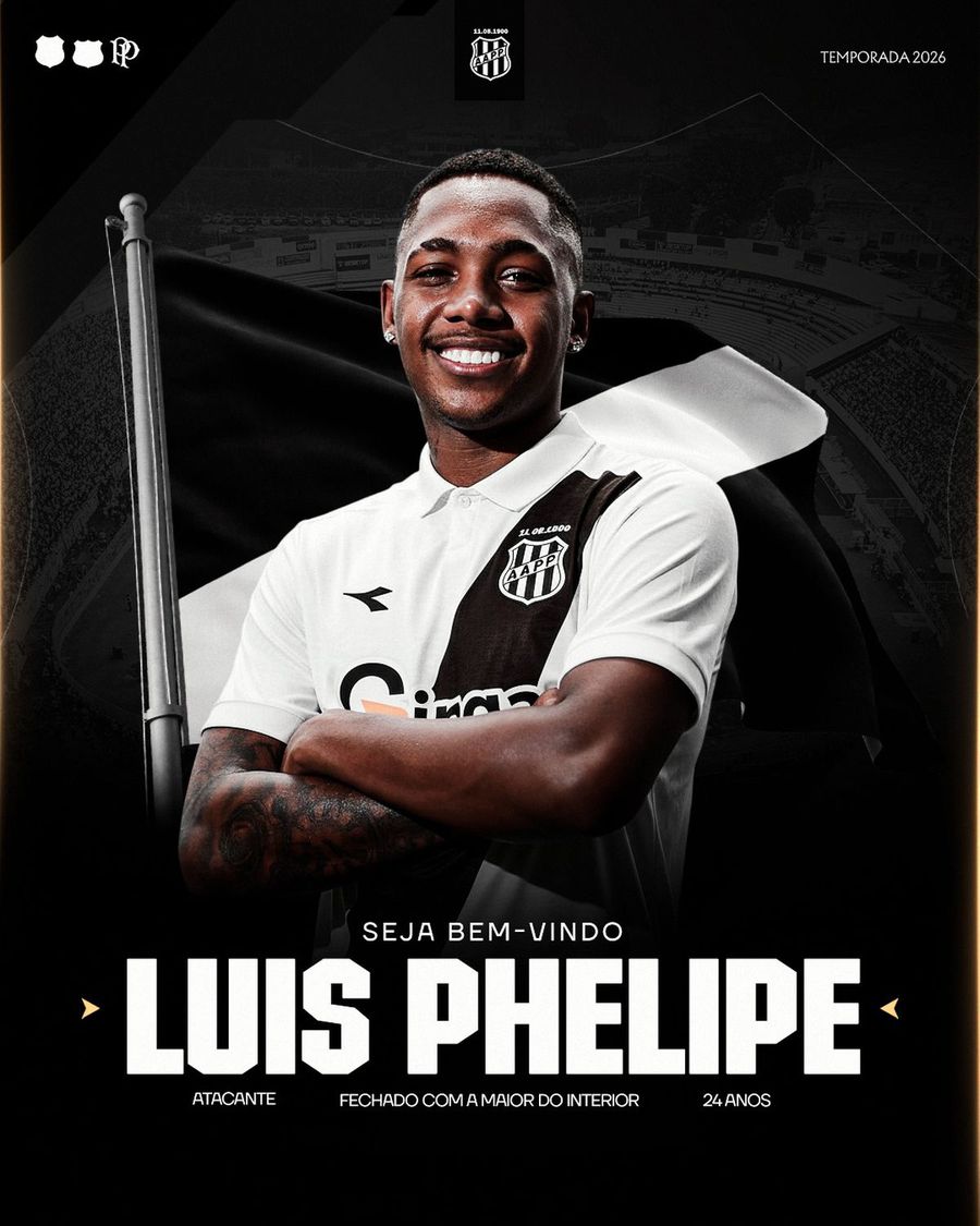Luis Phelipe, presented at Ponte Preta Announced in the Superliga, Luis Phelipe signed with the new team and was introduced