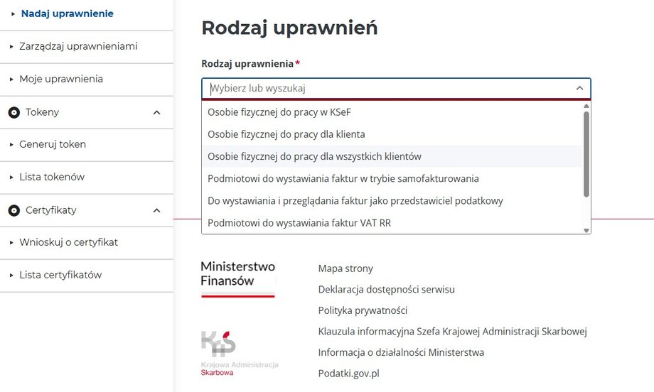 Type of permissions