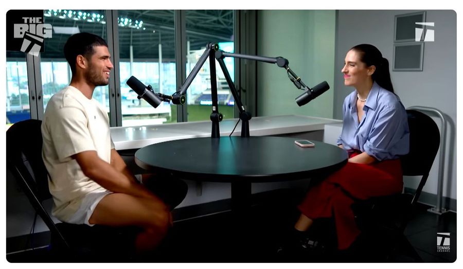 Carlos Alcaraz and Andrea Petkovic YouTube Capture What Carlos Alcaraz said two days before breaking up with Juan Carlos Ferrero: