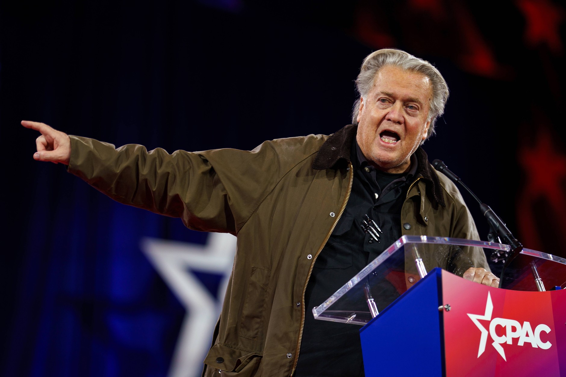 Steve Bannon at CPAC in Maryland on February 20, 2025.