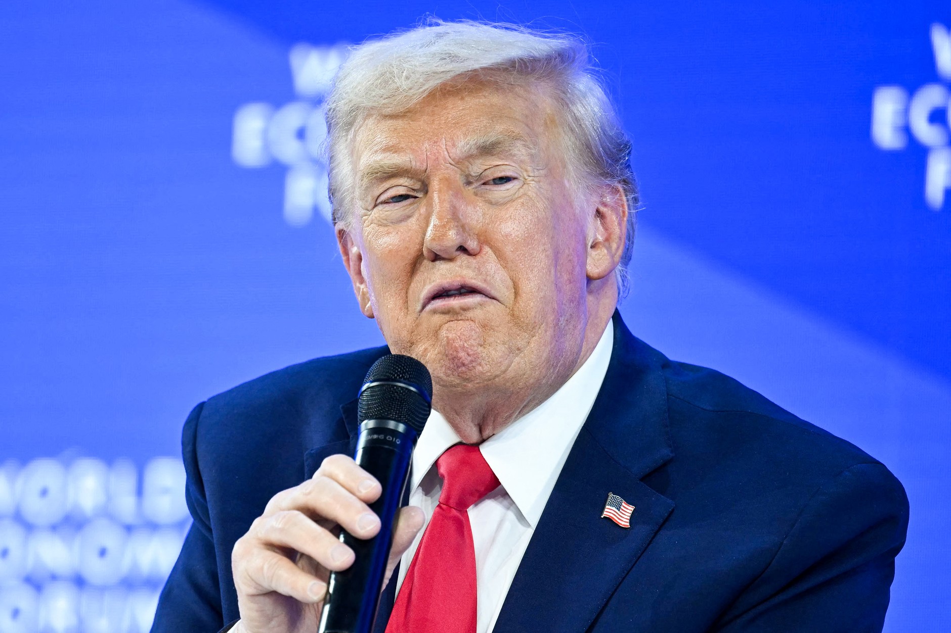 US President Donald Trump speaks in Davos, January 21, 2026.