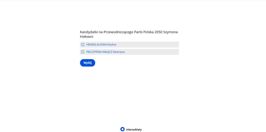 Election of the president of Poland 2050 - recreated survey