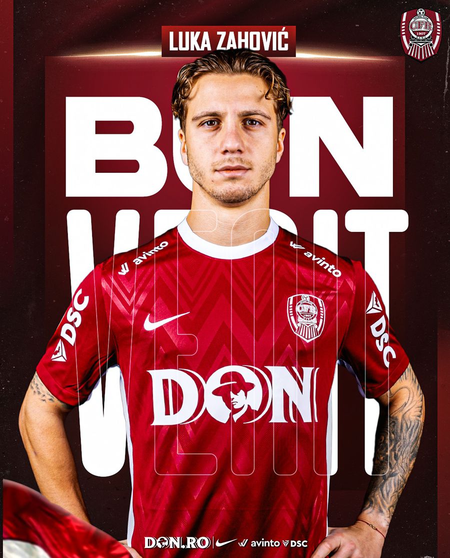 Luka Zahovic was officially presented to the vice-champion of Romania / Photo: Facebook CFR Cluj The striker wanted in the past by Gigi Becali at FCSB was officially presented by CFR Cluj