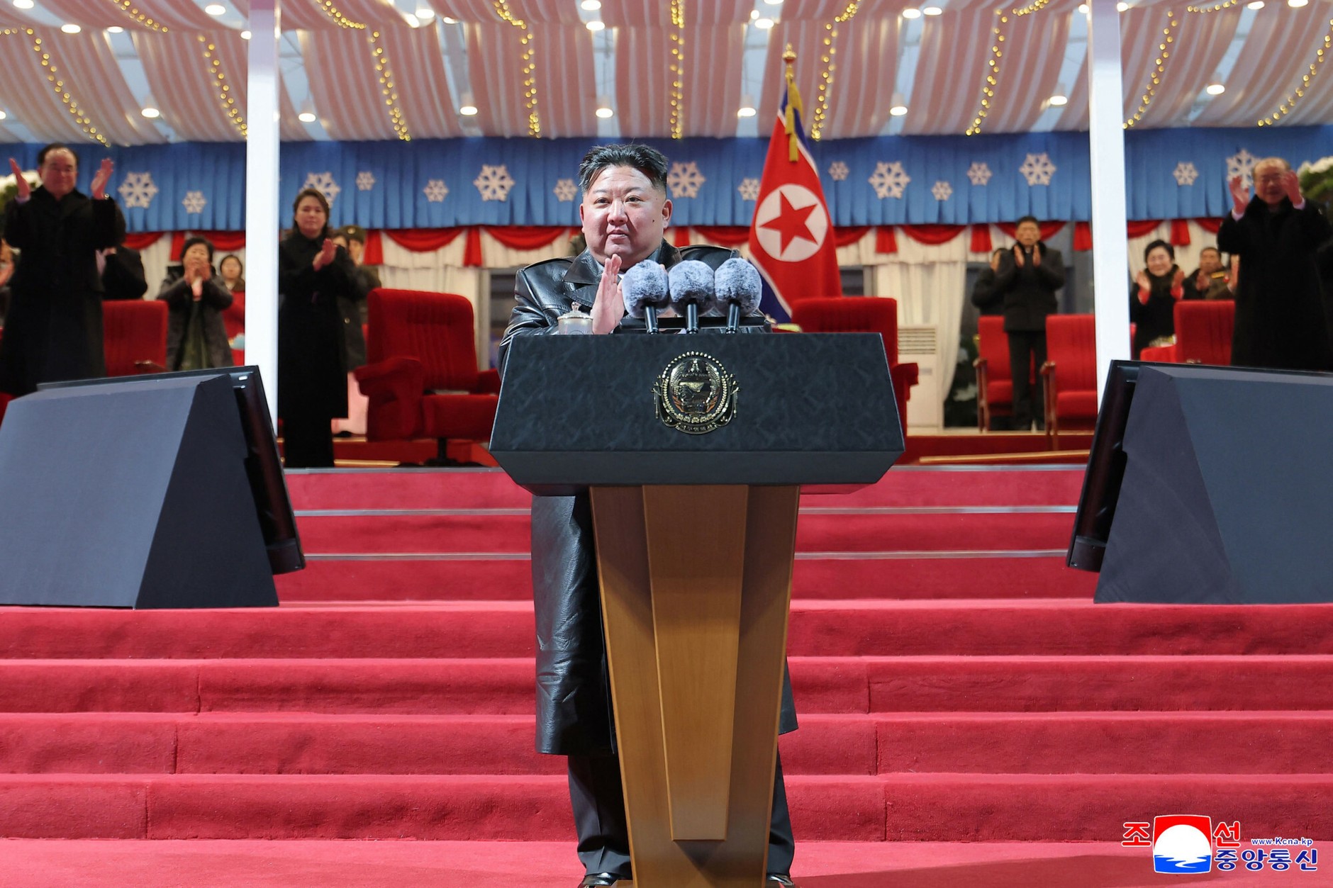 Kim Jong Un during his New Year's speech