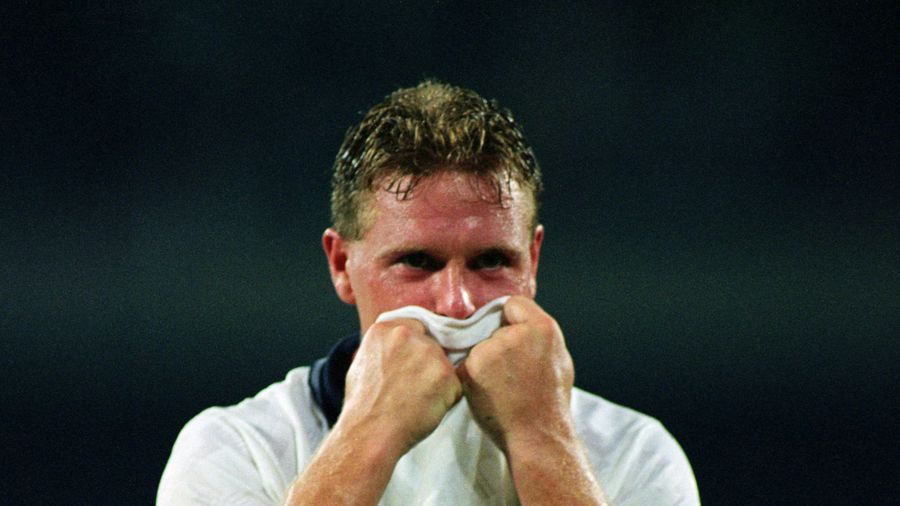 Paul Gascoigne at the 1990 World Cup The famous English footballer with 38 operations underwent a new trial: