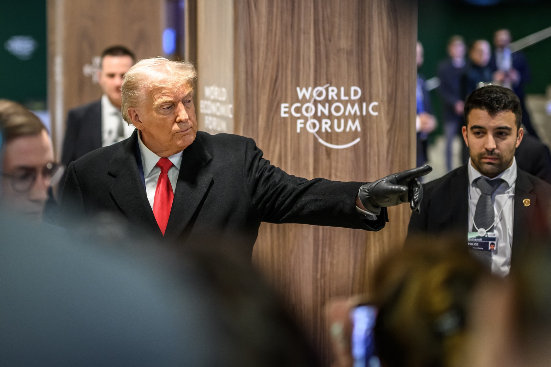 US President Donald Trump leaves the convention center during the World Economic Forum in Davos, January 21, 2026