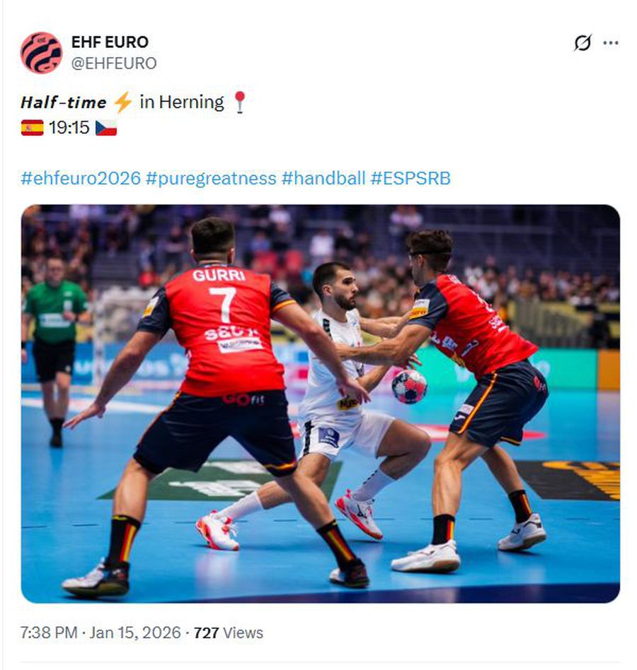 The mistake made by the EHF at halftime of the match Spain - Serbia Huge blunder by the organizers on the first day of the European handball! They confused the flag and scandal came out:
