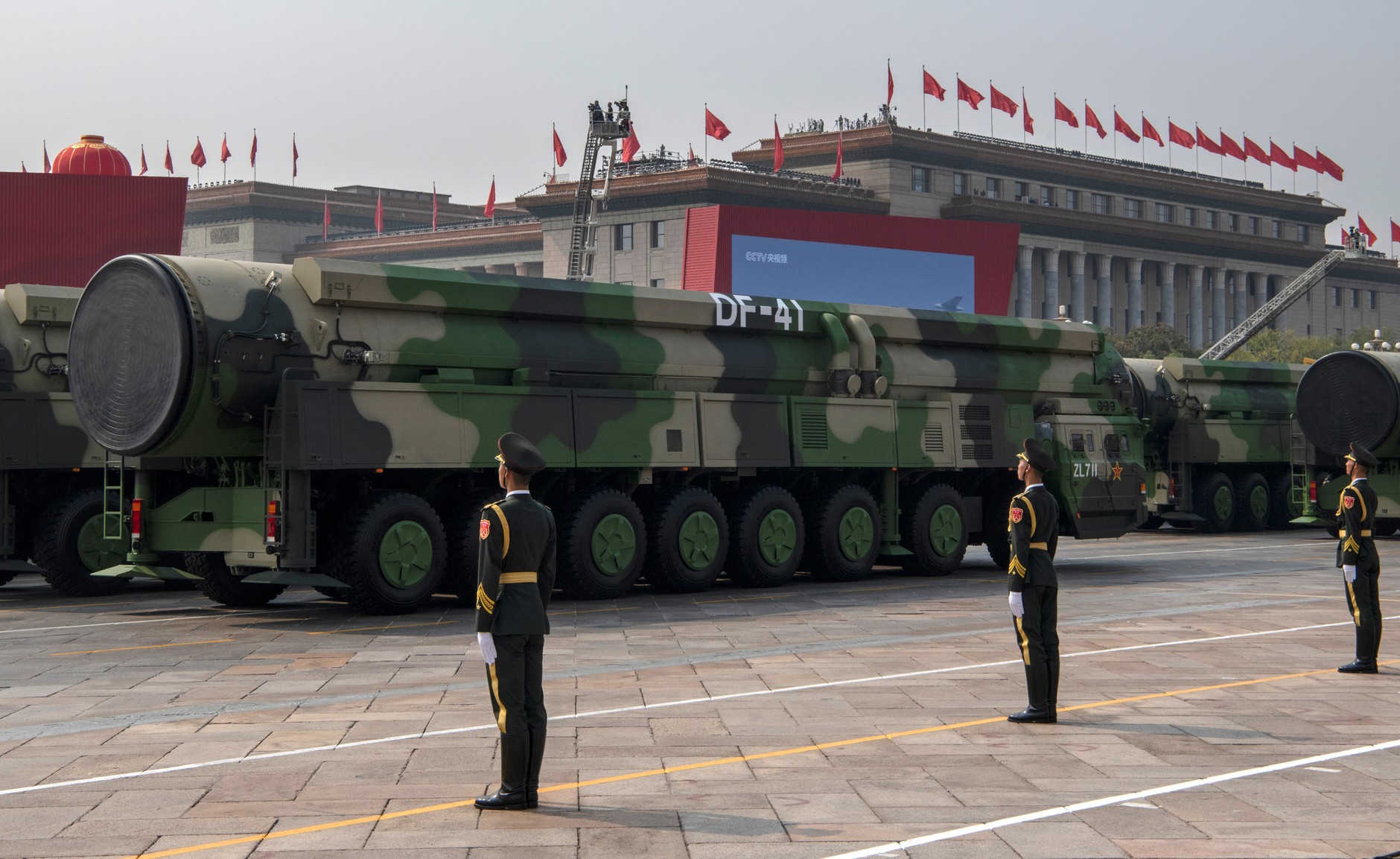 Military vehicles carrying DF-41 ballistic missiles during a military parade marking the 70th anniversary of the founding of the People's Republic of China in Beijing, China, October 1, 2019.
