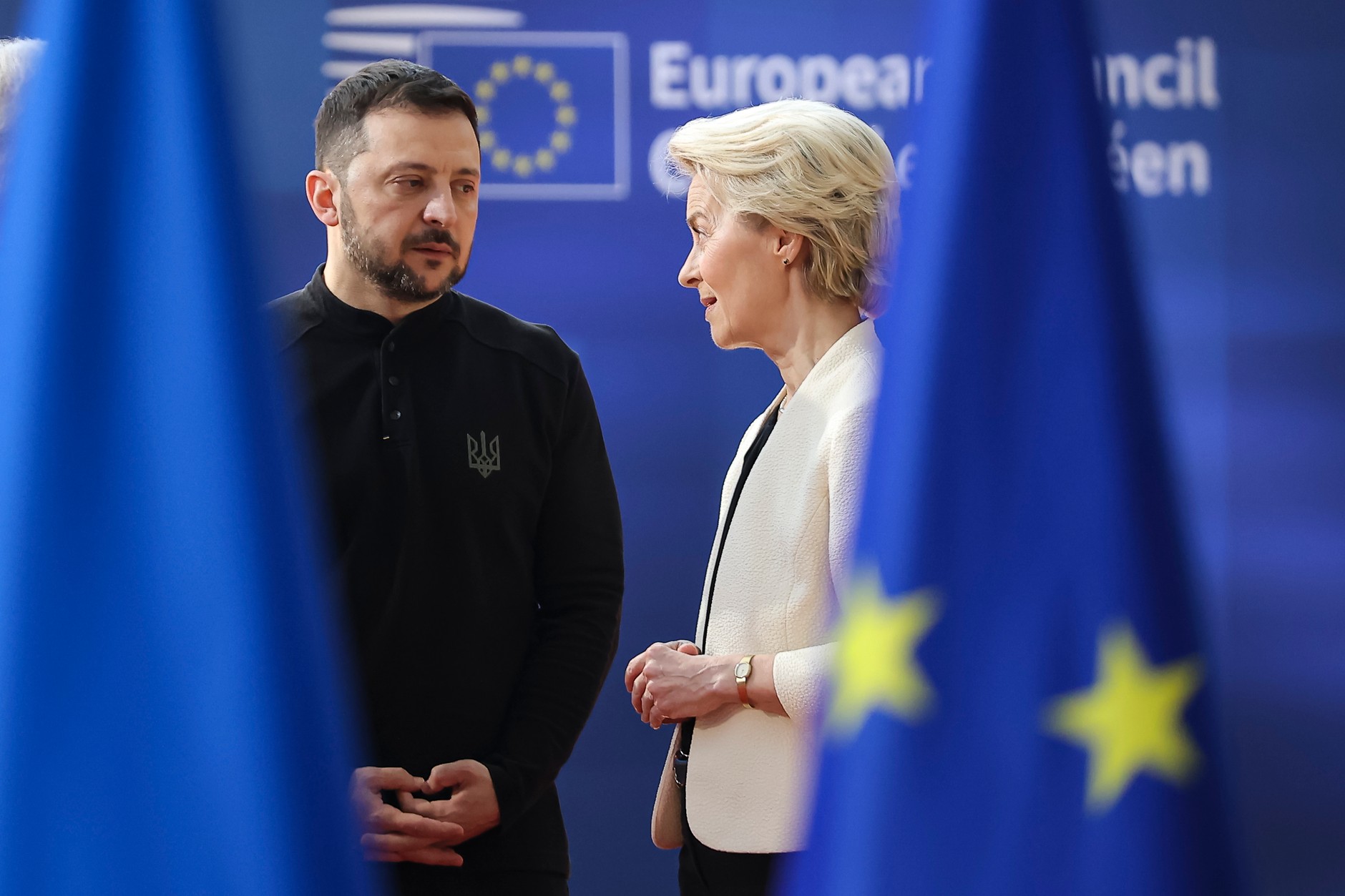 President of Ukraine Volodymyr Zelensky with President of the European Commission Ursula von der Leyen, Brussels, Belgium, March 6, 2025.