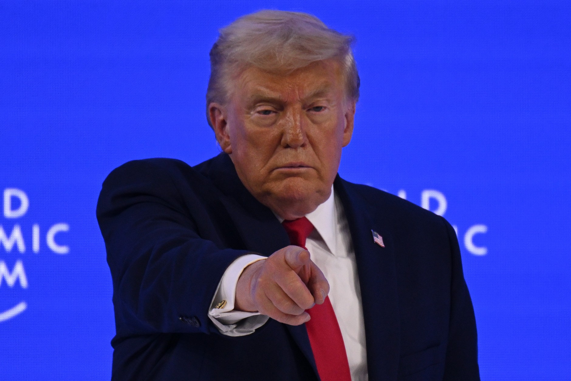 US President Donald Trump in Davos, January 21, 2026.