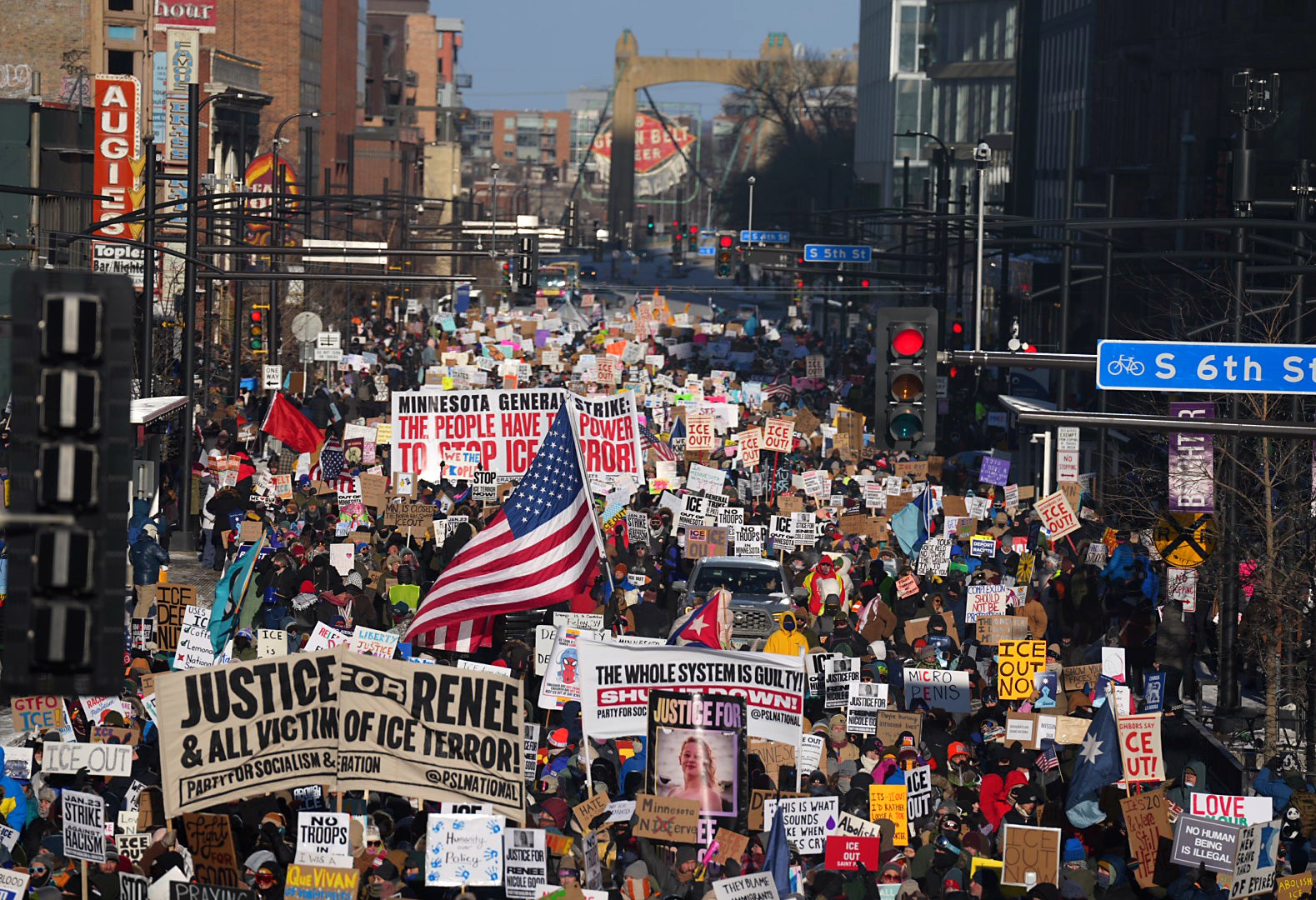 Protest in Minneapolis, January 23, 2026.