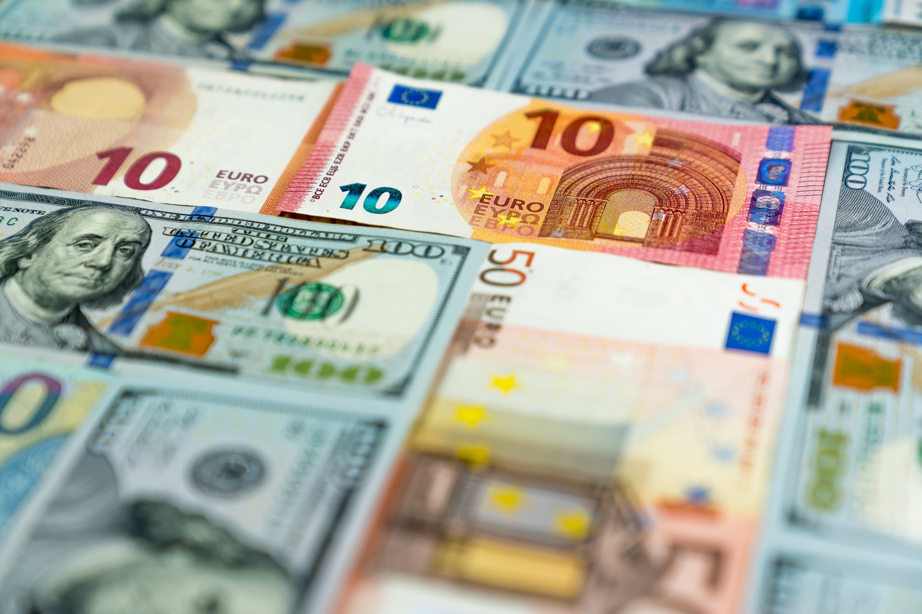 Dollar and euro banknotes. Illustrative photo