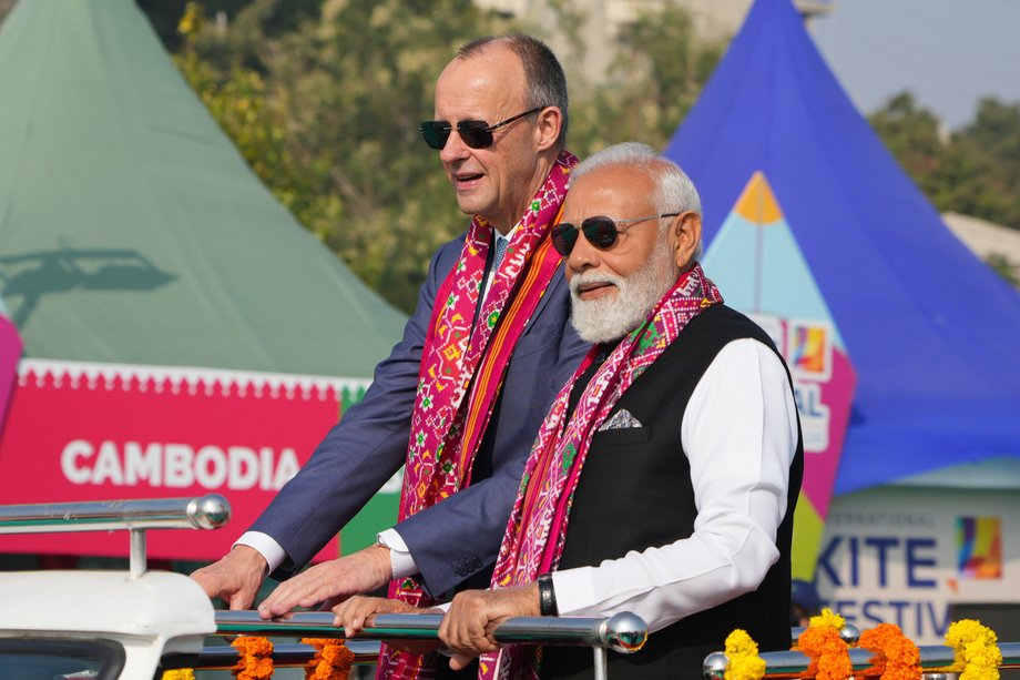 German Chancellor Friedrich Merz and Indian Prime Minister Narendra Modi on January 12