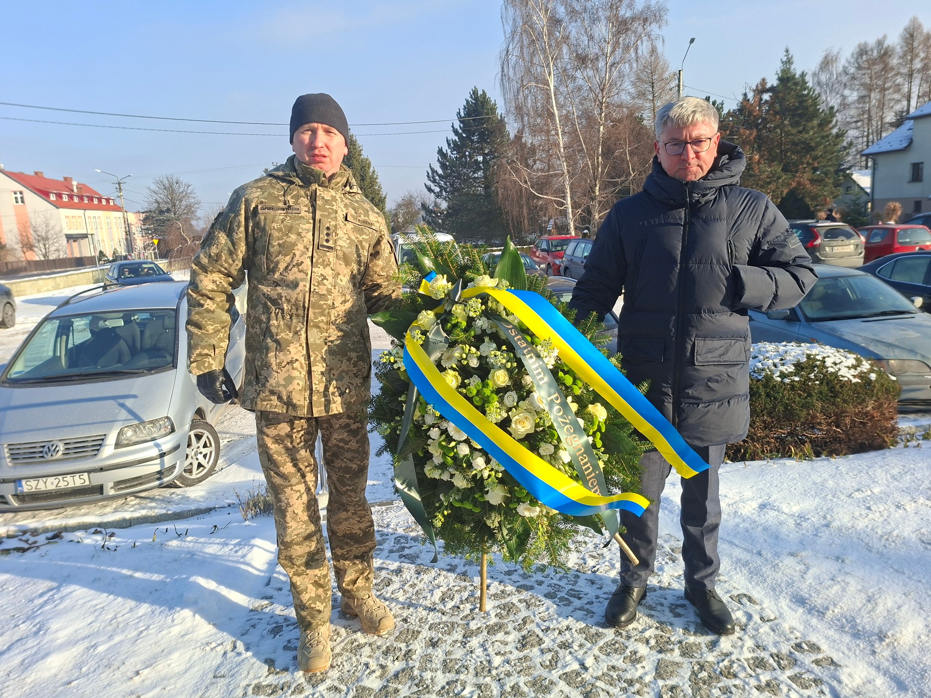 Ukrainian delegation. Consul of Ukraine in Krakow Vyacheslav Wojnarowskij (right)