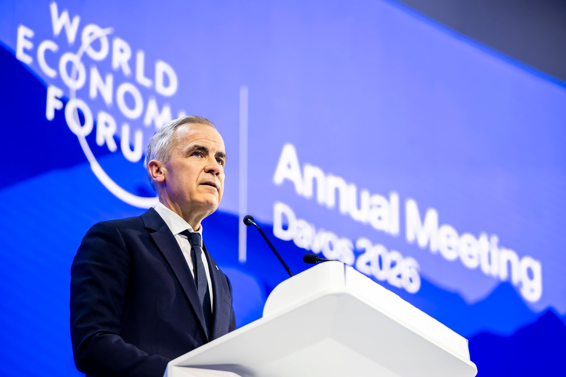 Mark Carney, Prime Minister of Canada, at the World Economic Forum in Davos, January 20, 2026.