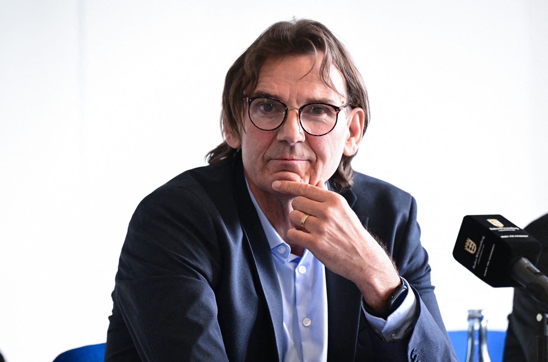 Andreas Stenger during a press conference on gang crime at the National Office of Investigation, Stuttgart, Germany, February 22, 2024.