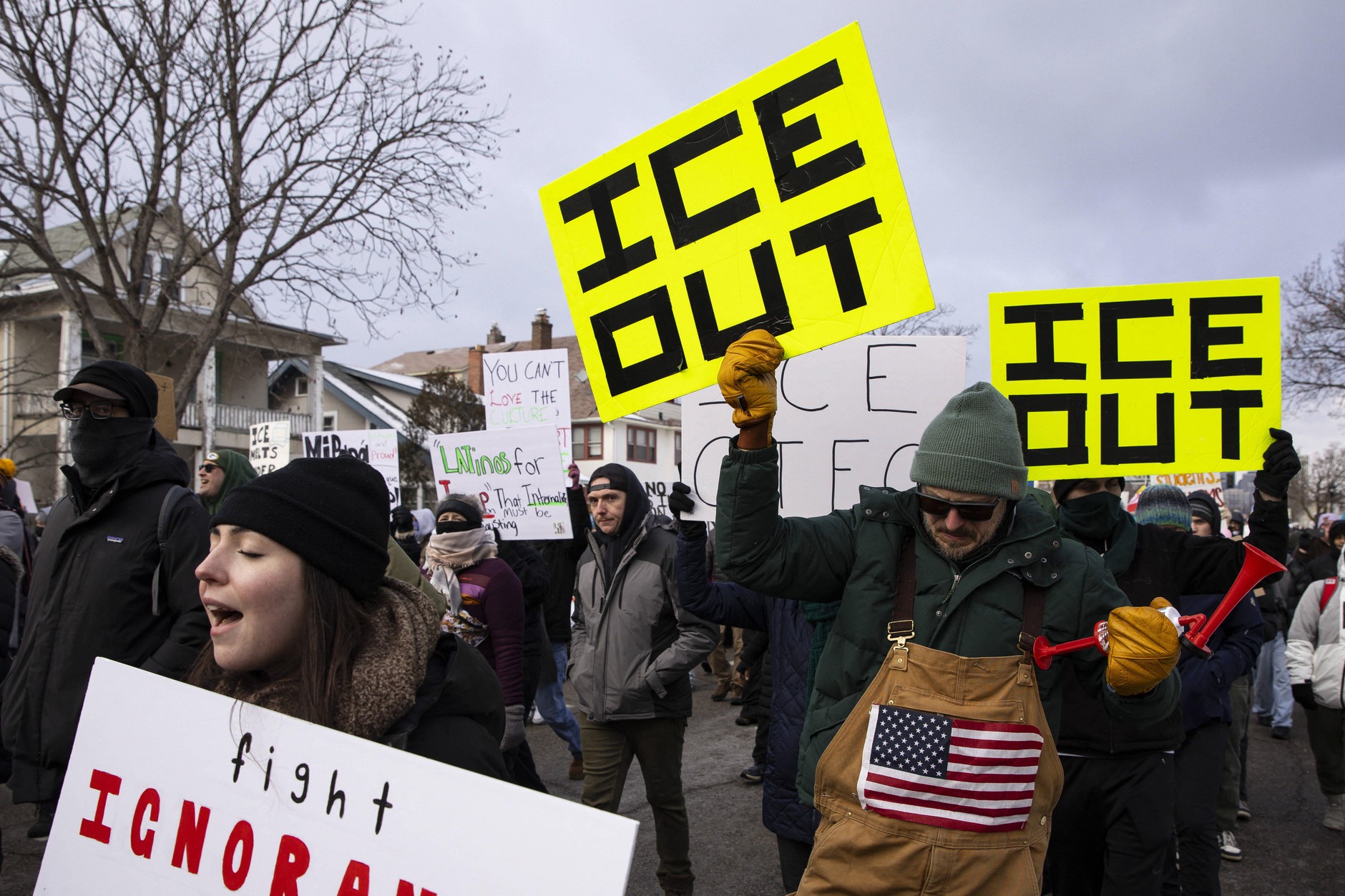 Anti-ICE protest in Minneapolis, January 10, 2026.