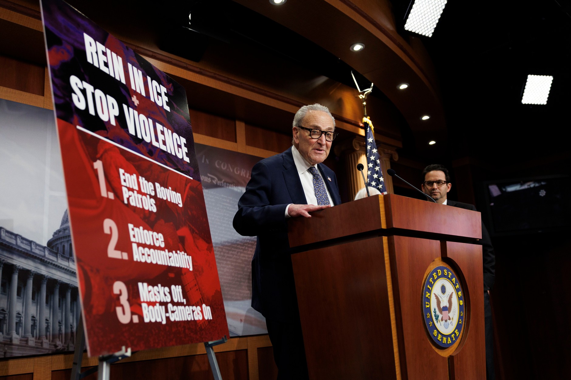 Chuck Schumer, minority leader in the US Senate. Washington, January 30, 2026