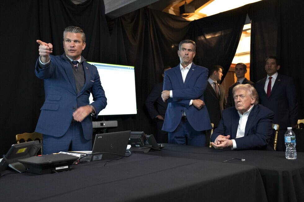 Pete Hegseth, John Ratcliffe and Donald Trump