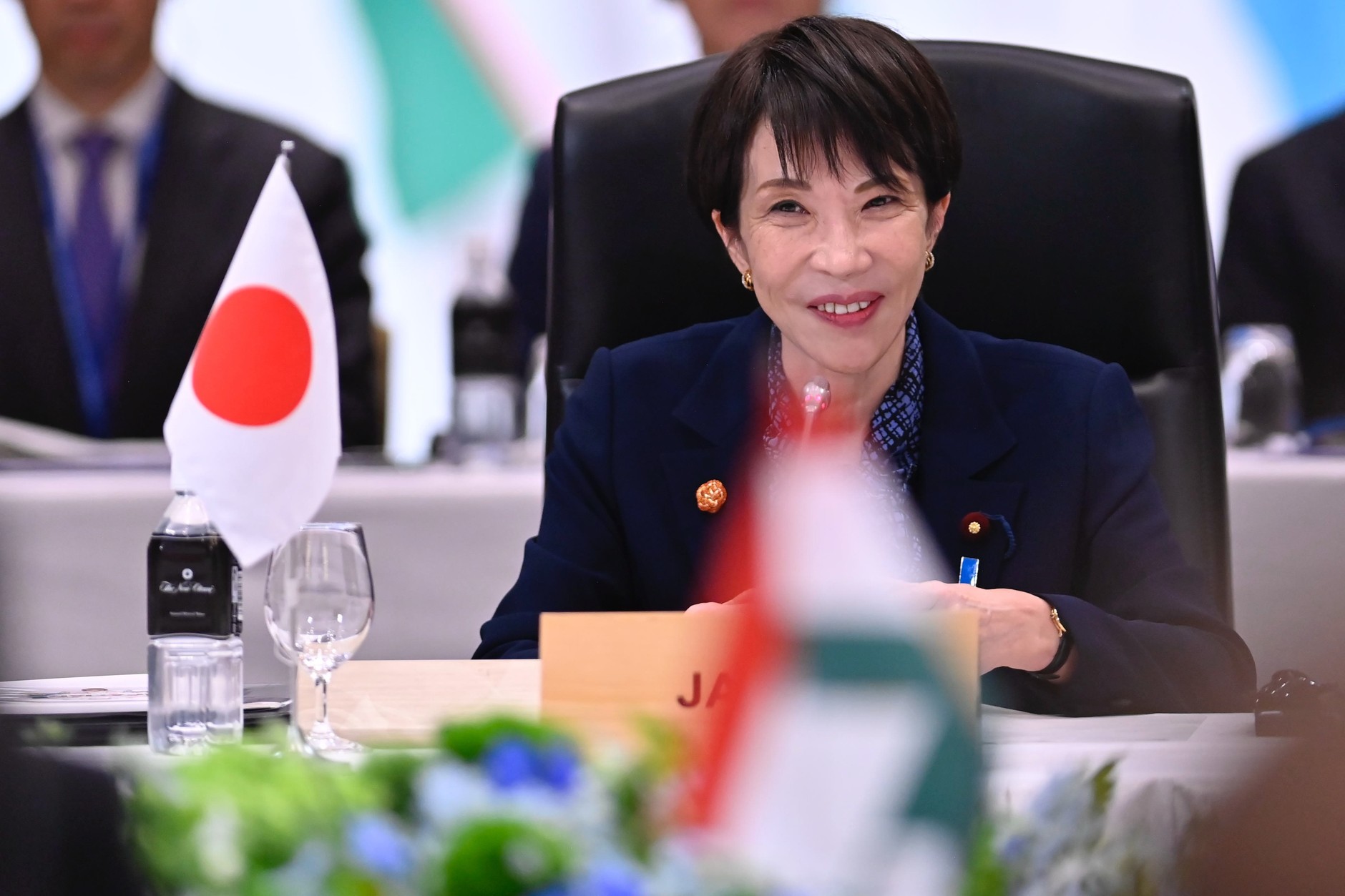 Japanese Prime Minister Sanae Takaichi during a summit attended by the presidents of Kazakhstan, Kyrgyzstan, Tajikistan, Turkmenistan and Uzbekistan, Tokyo, December 20, 2025. 
