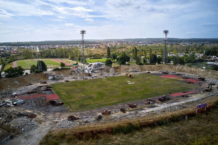 How the construction site of the arena in Pitesti looked in October