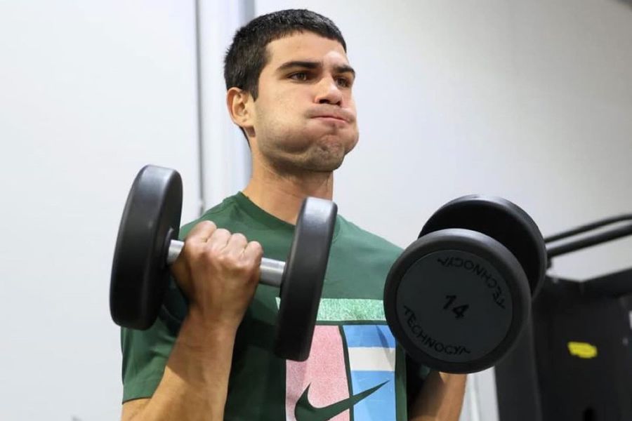 Carlos Alcaraz in the gym Photo: Instagram What Carlos Alcaraz said two days before breaking up with Juan Carlos Ferrero: