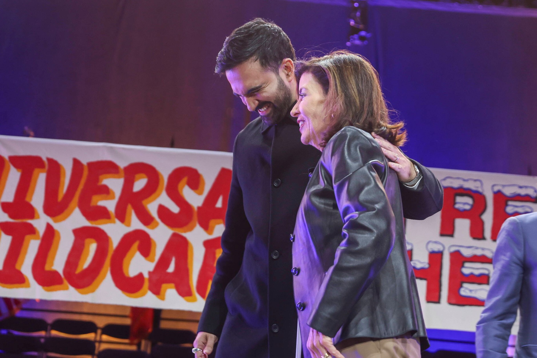 Zohran Mamdani and Kathy Hochul, Governor of New York State, at a rally. New York, October 26, 2025
